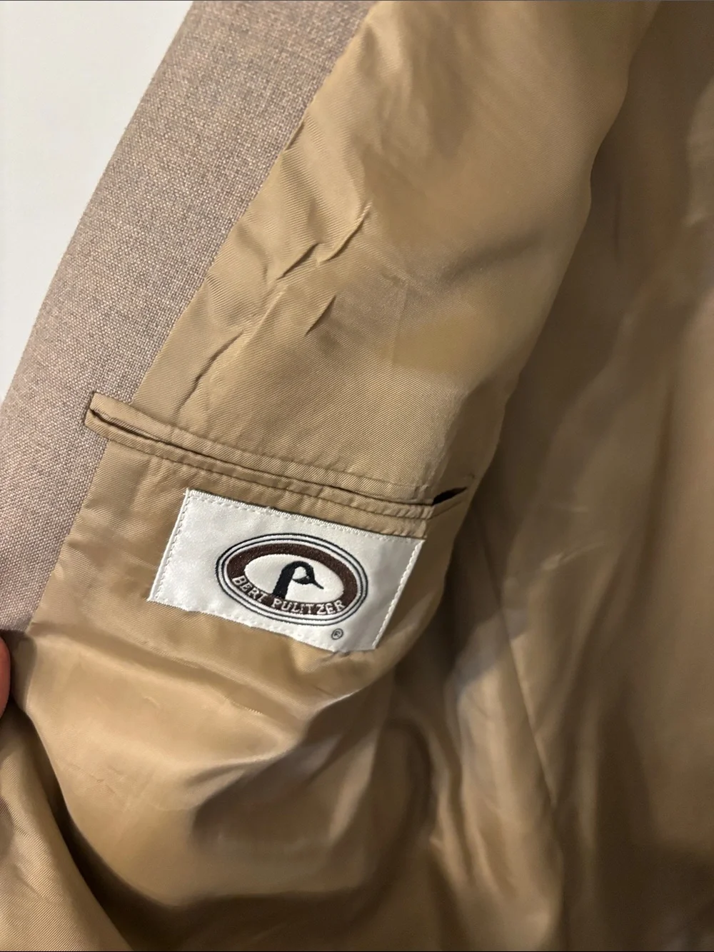 Men’s Tan Sport Coat with Gold Buttons